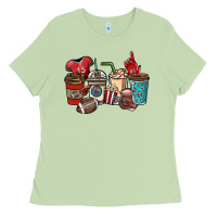 Matcha Football coffee cups Ladies Tee - NancyCooperArtShop