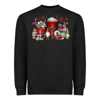 Black Christmas Coffee Drink Heavyweight Sweatshirt - CowhideDigitalArt
