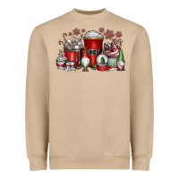 Mushroom Christmas Coffee Drink Heavyweight Sweatshirt - CowhideDigitalArt