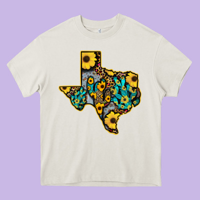 Western Texas Map Heavy Core Tee Designed By Bettercallsaul