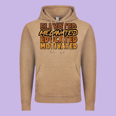 Elevated Melanated Educated Motivated Vintage Hoodie Designed By Howdyjamesfarm