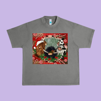 Christmas Heifer Cow  Gnomies Urban Heavy Tee Designed By Cowgirlartshop
