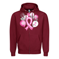 Burgundy Balloons cancer ribbon Zipper Hoodie - Artiststas