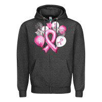 Charcoal Heather Balloons cancer ribbon Zipper Hoodie - Artiststas