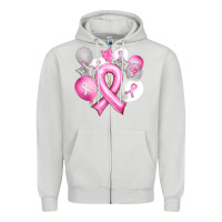 Dove Grey Balloons cancer ribbon Zipper Hoodie - Artiststas