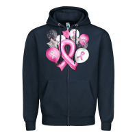 Navy Balloons cancer ribbon Zipper Hoodie - Artiststas