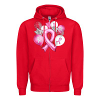 Red Balloons cancer ribbon Zipper Hoodie - Artiststas