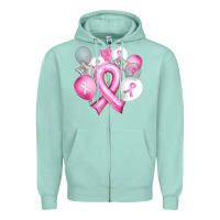 Seafoam Balloons cancer ribbon Zipper Hoodie - Artiststas