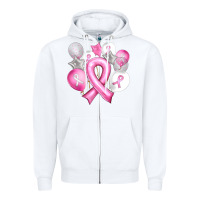 White Balloons cancer ribbon Zipper Hoodie - Artiststas