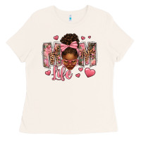 Bone Afro Messy Bun Mom Life Ladies Tee - texasbilliewilder