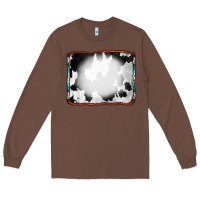 Chestnut Cowhide Background with Bleach Serape Frame Long Sleeve Tee - CowCowDesign