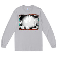 Moon Dust Cowhide Background with Bleach Serape Frame Long Sleeve Tee - CowCowDesign