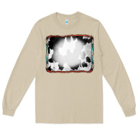 Mushroom Cowhide Background with Bleach Serape Frame Long Sleeve Tee - CowCowDesign