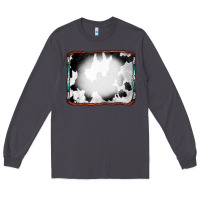 Smoke Cowhide Background with Bleach Serape Frame Long Sleeve Tee - CowCowDesign