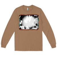 Toasted Coconut Cowhide Background with Bleach Serape Frame Long Sleeve Tee - CowCowDesign