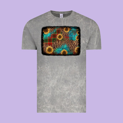 Christmas Sunflowers And Buffalo Plaid Background Vintage Tee Designed By Jasminsmagicworld