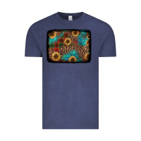 Vintage Denim christmas sunflowers and buffalo plaid background Vintage Tee - Jasminsmagicworld