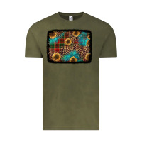 Vintage Olive christmas sunflowers and buffalo plaid background Vintage Tee - Jasminsmagicworld