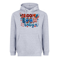Heather Grey boom boom baby 4th of july Heavyweight Hoodie - BarkalooDesign