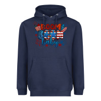 Navy boom boom baby 4th of july Heavyweight Hoodie - BarkalooDesign