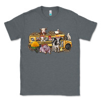Charcoal Heather farm animals school bus Classic Tee - texasbilliewilder