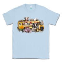 Dusty Blue farm animals school bus Classic Tee - texasbilliewilder