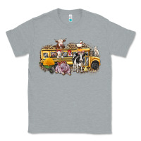 Heather Grey farm animals school bus Classic Tee - texasbilliewilder