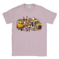 Lilac farm animals school bus Classic Tee - texasbilliewilder