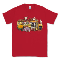 Red farm animals school bus Classic Tee - texasbilliewilder