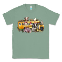 Sage farm animals school bus Classic Tee - texasbilliewilder