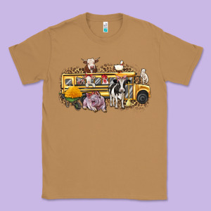 Farm Animals School Bus Classic Tee Designed By Texasbilliewilder