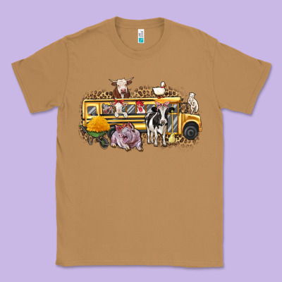 Farm Animals School Bus Classic Tee Designed By Texasbilliewilder