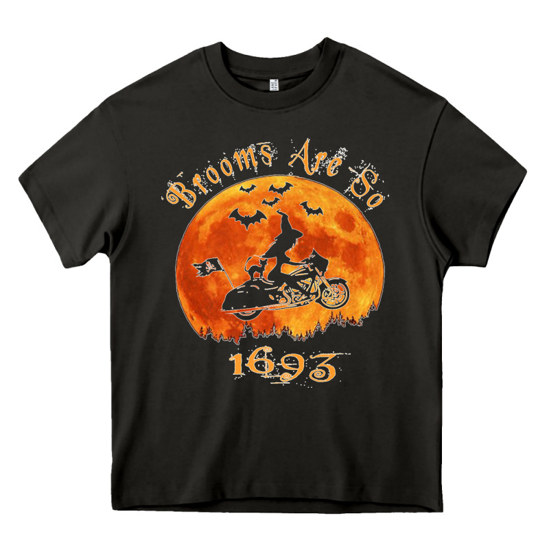 Halloween Witch On Motorcycle Cat & Moon Salem Witch Trials Premium Heavy Core Tee by trangStudio | Teevron
