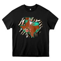 Black Western Horsehide Texas Flag Heavy Core Tee - Bettercallsaul