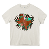 Cream Western Horsehide Texas Flag Heavy Core Tee - Bettercallsaul
