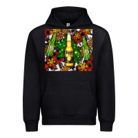 Black beer bottles with golden snow Urban Hoodie - AdoDesignShop