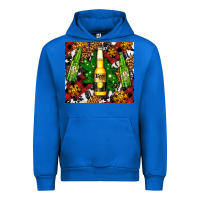 Cobalt beer bottles with golden snow Urban Hoodie - AdoDesignShop