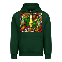 Forest Green beer bottles with golden snow Urban Hoodie - AdoDesignShop