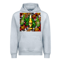 Heather Grey beer bottles with golden snow Urban Hoodie - AdoDesignShop