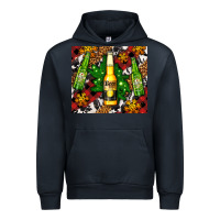 Navy beer bottles with golden snow Urban Hoodie - AdoDesignShop