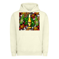 Pigment Pistachio beer bottles with golden snow Urban Hoodie - AdoDesignShop