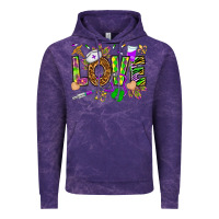 Cloud Purple Mardi Gras love Nurse Vintage Hoodie - HowdyJamesFarm