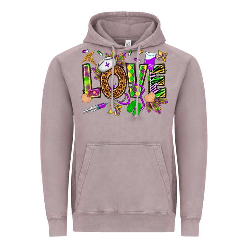 Mardi Gras Love Nurse Vintage Hoodie by HowdyJamesFarm | Teevron