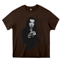 Chocolate Brown Normal Is An Illusion - Morticia Addams Heavy Core Tee - trangStudio