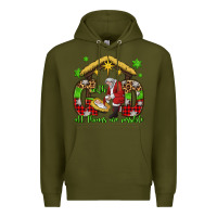 Army Green with god all things are possible santa baby jesus Premium Hoodie - Jasminsmagicworld