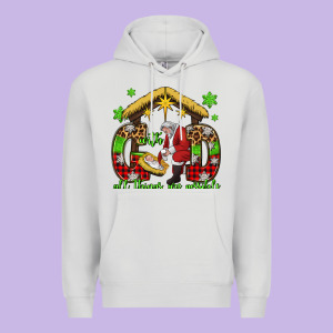 With God All Things Are Possible Santa Baby Jesus Premium Hoodie Designed By Jasminsmagicworld