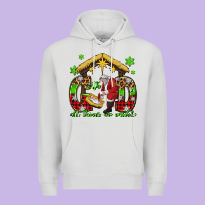 With God All Things Are Possible Santa Baby Jesus Premium Hoodie Designed By Jasminsmagicworld