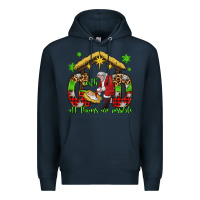 Navy with god all things are possible santa baby jesus Premium Hoodie - Jasminsmagicworld
