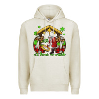 Oatmeal Heather with god all things are possible santa baby jesus Premium Hoodie - Jasminsmagicworld