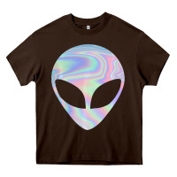 Chocolate Brown Alien Head Colorful Laser Ufo Sighting Believe Area 51 Heavy Core Tee - trangStudio